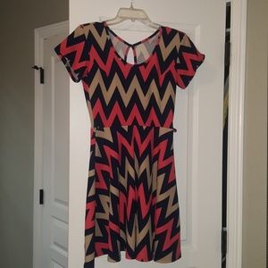 Chevron Mid-Dress